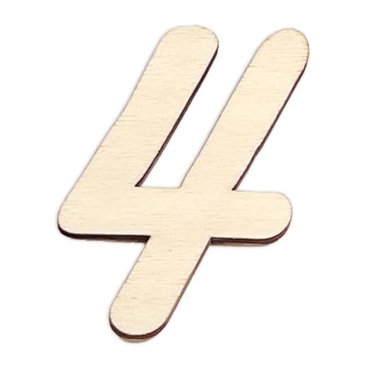 Zahl 4 – 10cm – aus Holz zum Geburtstag von 3,5 bis 29cm als Tischdeko, Nummerierung, Blumenschmuck, Runde Geburtstage & Schnappszahlen