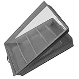 KHBUAB Caja Organizadora Transparente para Cubiertos con Compartimentos, Estuche Portátil de Tela para Utensilios, Almacenamiento Funcional para Cocina y Comedor, Fácil Limpieza