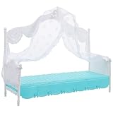 LRXIYODE Cama en Miniatura para Casa de Muñecas de Plástico Azul, Cama Individual de 30 Cm, Accesorios para Muebles de Casa de Muñecas, Juguete DIY Portátil, Modelo de Mueble Pequeño