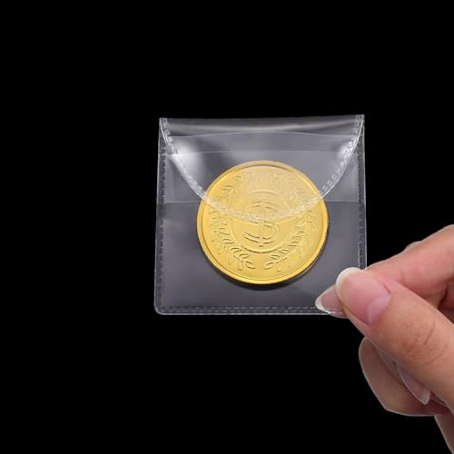 Sobres transparentes para monedas con fundas protectoras impermeables de PVC hermético 5