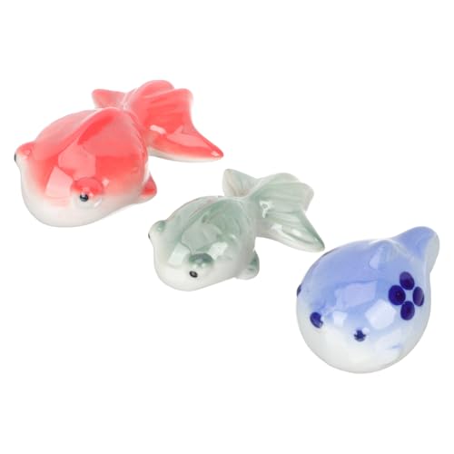 Lurrose 3個 セラミック浮魚 キット 水族館 フローティング水槽の装飾 バスケット 魚の置物 セラミックフロートの装飾 フローティング金魚の装飾 フローティングセラミック装飾 セラ