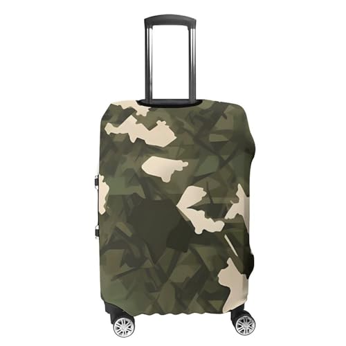 Army Camouflage Travel Luggage Cover Elastic Washable Suitcase Cover Dustproof Anti-Scratch Suitcase Protector Fits 19-32 Inch Luggage, S4