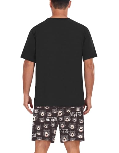Image of Mens Pajamas Set Lightweight Summer Pjs Sleepwear Soft Comfy Short Sleeve Loungewear With Pocket (S-4X)