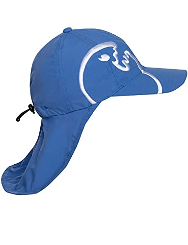 IQ-UV Boys UV Protective Cap With Neck Protection - Dark Blue/Dark Blue, 50-55 cm