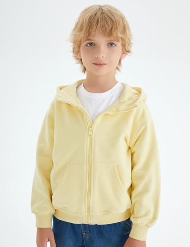 Spring&Gege Boys Full Zip Hoodies High Neck Mid-weight Fleece Hooded Sweatshirts for Children4