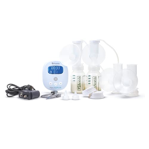 Ameda MYA Joy Plus Double Electric Rechargeable Breast Pump, Hospital Performance Breast Pump, Portable Breastpump, Quiet Breast Pump, White