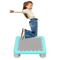 Trampolin Kinder, 65cm Minitrampolin für Kleinkind, Quadrat Trampolin mit Rutschfester Basis, Indoor Outdoor Gebrauch, Max geladen 75KG, Autismus Kids Sensorische Trainingsgeräte für Jungen Mädchen