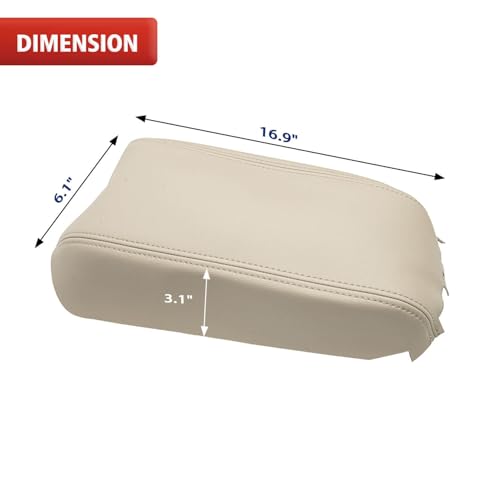 KBH Center Console Armrest Cover Upholstery for Hyundai Sonata 2015-2019, Middle Console Lid Replacement Cover Accessories, Vinyl Leather, Anti-Scratch, Beige by KBH - Image 7