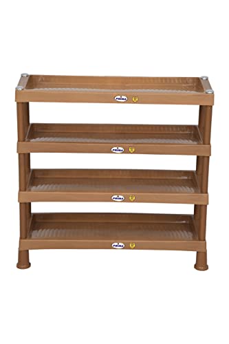 Prima Plastic Shoe Rack-4 | Storage Organizer | Shelves for Home | Living Room | Bedroom (4 Shelves)