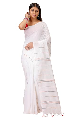 Image of Women's Traditional Bengal Handloom Soft Cotton Khesh Saree