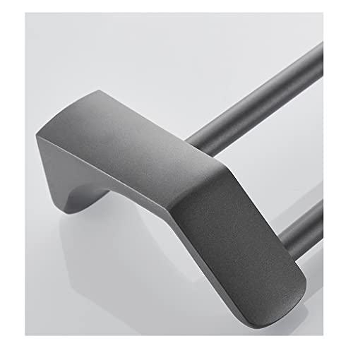 Porte-serviette double suspendu gris 80cm pour une salle de bain épurée - 7