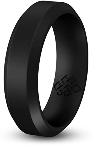 Knot Theory Silicone Wedding Ring Band for Men Women: Superior Non Bulky Rubber Rings - Premium Quality, Style, Comfort - Ideal Bands for Gym, Work, Hunting, Sports, and Travels