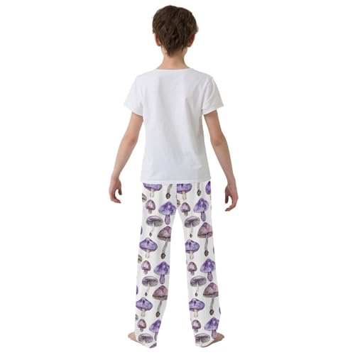 Pajama Pants Purple Mushrooms PJ Bottoms Sleepwear Lounge Sleep Pant with Pockets3