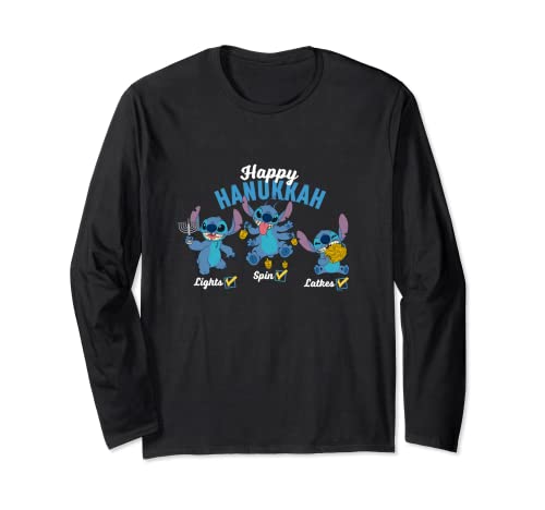 T-shirt Stitch Hanoucca à manches longues Disney pour vêtement de fête hiver
