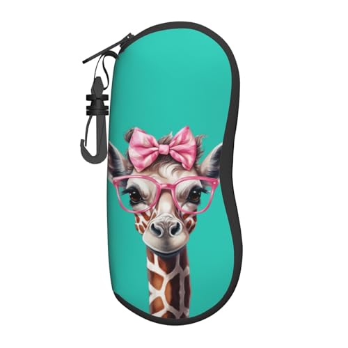 Image of Sunglasses Soft Case Lightweight Neoprene Zipper Glasses Case Portable Eyeglasses Pouch Box with Belt Clip