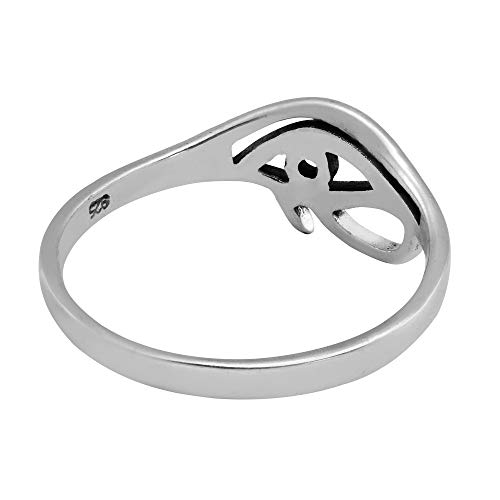 AeraVida Mystical Eye of Ra Protective Symbol .925 Sterling Silver Band Ring3
