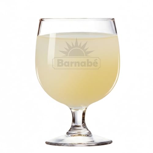 Amikado Verre à Pastis Personnalisé Prénom – Verre Ballon 19 cl Gravé – Cadeau Apéro Original – Idée Cadeau Été Homme Femme (Sunset)