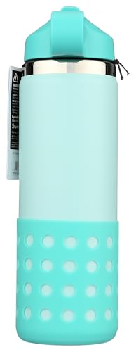 Image of Hydro Flask 20 Oz Kids Wide Mouth Straw Cap And Boot Dew