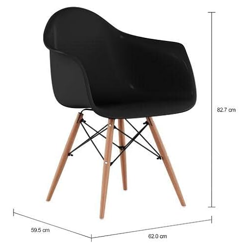 Cadeira Charles Eames Com Braço Preta