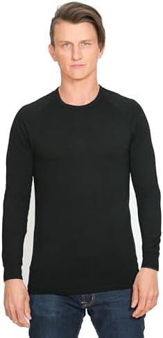 Brass Monkeys 100% Merino Wool Base Layer Men, New Zealand Made, Long Sleeve Thermal Top, Warm Undershirt for Winter