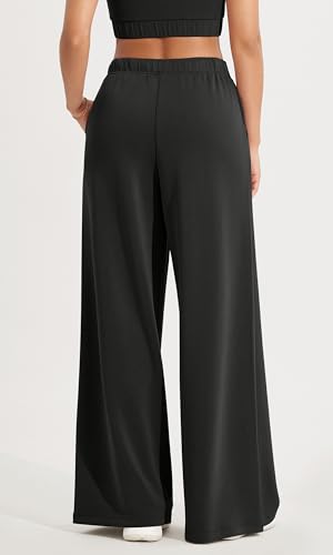 ODODOS Women's Modal Soft Extra Wide Leg Pants with Pockets Drawstring High Waist Pull-On Casual Pants4