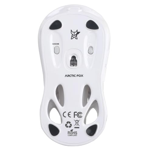 Image of Arctic Fox Alien-X Gaming Wireless Mouse, Tri-Mode (2.4G /Bluetooth /Wired), 4800 DPI, 1000Hz Ergonomic Hollow RGB Rechargeable Type-C for Mac /Laptop /iPad /Office (Star White)