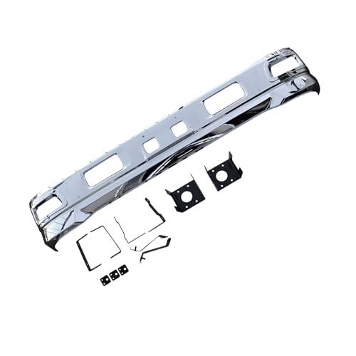 昇の商店 07 エルフ ワイド メッキ フロント バンパー エアダム フォグ カバー ステー付き H19年1月?【法人名義必要また西濃支店止め】