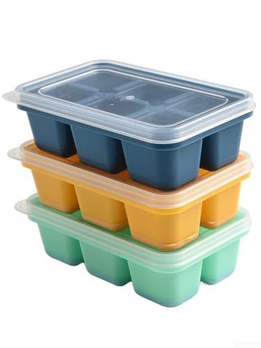 Juego de 3 máquinas de hielo de silicona con cubiertas diseñadas para un fácil uso en la cocina