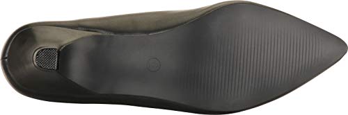 Cambridge Select Women's Pointed Toe Slip-On Low Heel Pump,8,Black PU - Image 3