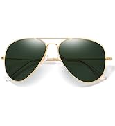 kunchu Sonnenbrille-Herren-Sonnenbrille-Damen-Pilotenbrille-Polarisierte Sonnenbrillen Retro Meta...