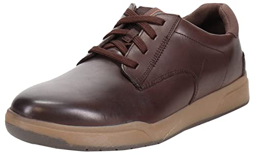 Rockport Men's Bronson Plain Toe Sneaker, Dark Brown Leather, 9 Wide #TOP7