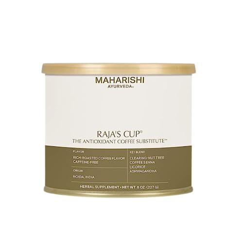 Maharishi Ayurveda Raja's Cup Ayurvedic Coffee Alternative Caffeine-Free, Gluten-Free, Grain-Free, All-Natural Antixoxidant Filled Beverage Makes 108-162 Cups (8oz - 228 g) Maharishi Ayurveda Raja's Cup Ayurvedic Coffee Alternative Caffeine-Free, Gluten-Free, Grain-Free, All-Natural Antixoxidant Filled Beverage Makes 108-162 Cups (8oz - 228 g)