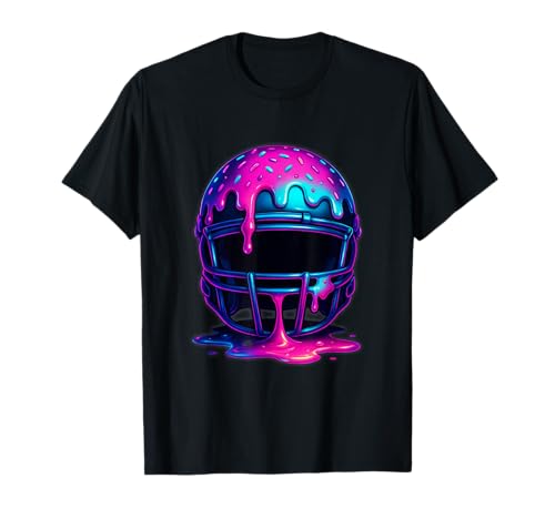 Football Drip Ice Cream Sprinkles for Lineman WR QB RB Men T-Shirt