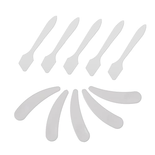 Happyyami Cuchara Cosmética Para Maquillaje 10 Piezas Pequeña Transparente Blanca Para Facial Aplicación Muestras Cuidado Piel Viaje