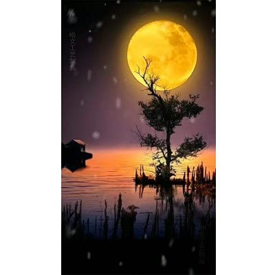 Kit diamant peinture complet lune grand format 70x160cm pour broderie point de croix