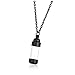 PiercingJak Collier Pendentif Balle Flacon Transparent Acrylique Personnalisé Funéraire Urne Cendres Bouteille Recipient Ouvrir Contenant Commémoratif Souvenir Bijoux avec Chaîne(Noir)