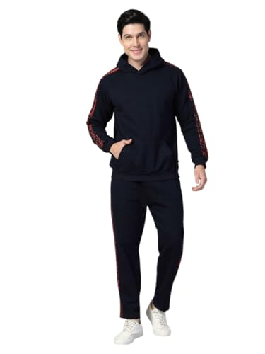 Image of Rigo Cotton Fleece Full Sleeves Oversized Co-ord Set for Men | Printed Hooded Track Suit Set for Men