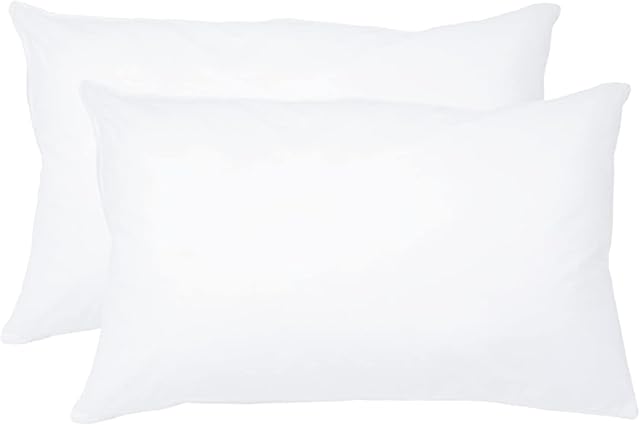 EDS NEW PAIR of PLAIN PILLOWCASES Poly Cotton Luxury Bedroom - 2 x Pillow Case (2 x Pillow Case Standard Size, White)
