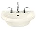 American Standard 0403008.222 Tropic Petite Above Counter Or Drop Lavatory Sink with 3 Centers, 8-Inch Faucet Holes, Linen