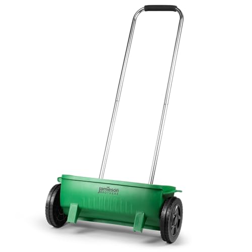 Jamieson Brothers Lawn Spreader 10L - Wheeled Drop Spreader for Lawn and Grass Seed, Top Soil,...