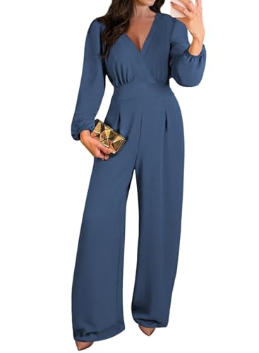 Pink Queen Womens Dressy Jumpsuit Sexy Cutout Back Wide Leg