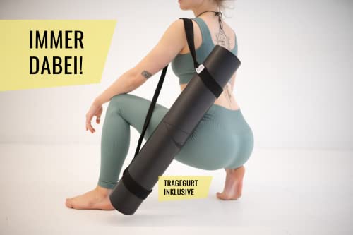 byINGI Professionele yogamat inclusief draagriem, van natuurlijk rubber en extreem antislip PU, vrij van schadelijke stoffen en veganistisch, duurzaam, voor alle soorten yoga, ontwikkeld door yogaleraren, 183 x 68 x 0,4 cm - Image 7