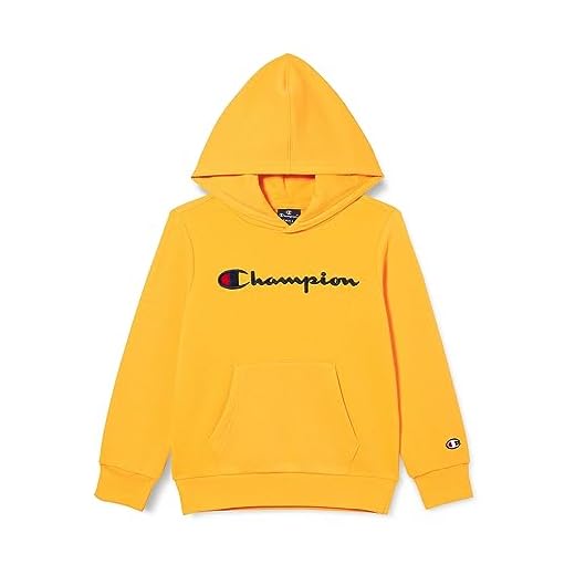 Champion Legacy Legacy American Classics B - Ultralight Powerblend Fleece Felpa con Cappuccio, Giallo, 11-12 Anni Bambino FW23