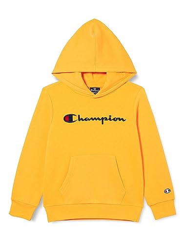 Champion Legacy American Classics B-Ultralight Powerblend Fleece Sudadera con Capucha, Amarillo, 11-12 años para Niños