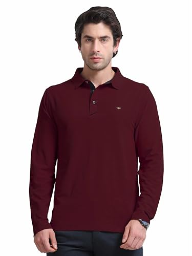 Image of STELLERS Men's Full Sleeve Polo T-Shirt | Feather Touch Feel | Odour Resistant | Wrinkle Free | Quick Dry | Stretchable | Lightweight | Anti-Static | UV Resistance | Anti-Microbial
