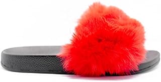 sole london LADIES FAUX FLUFFY FUR SLIDERS WARM SLIP ON MULER WOMENS SLIPPERS SHOES OPEN TOE INDOOR OUTDOOR SLIDER