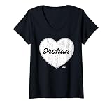 Womens Distressed Heart Shane Drohan Prospect Baseball Fan Gear V-Neck T-Shirt