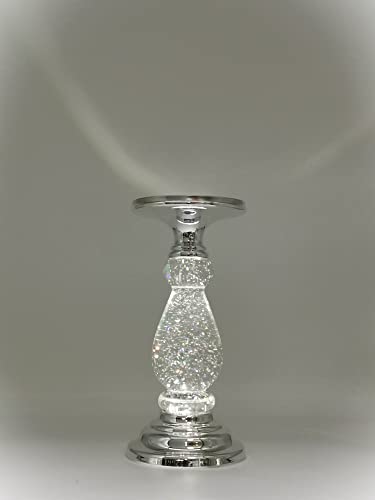 Silver Swirling Glitter Pedestal Compatible With Bath And Body Works 3-Wick Candles #TOP2