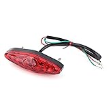 Watris Veiyi 12V Motorcycle Rear Brake Tail Light, Universal 15 LED Led Tail Brake Light for ATV Dirt Bike(Red)