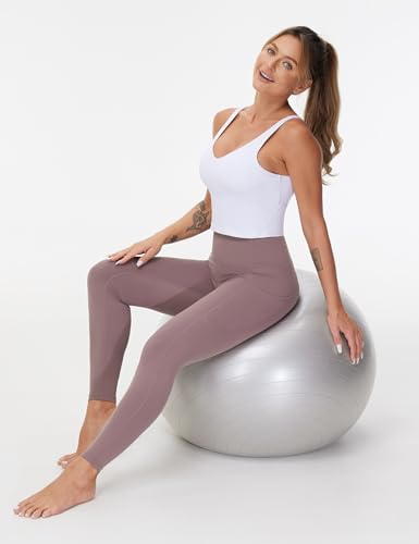 Image of THE GYM PEOPLE Thick High Waist Yoga Pants with Pockets, Tummy Control Workout Running Yoga Leggings for Women
